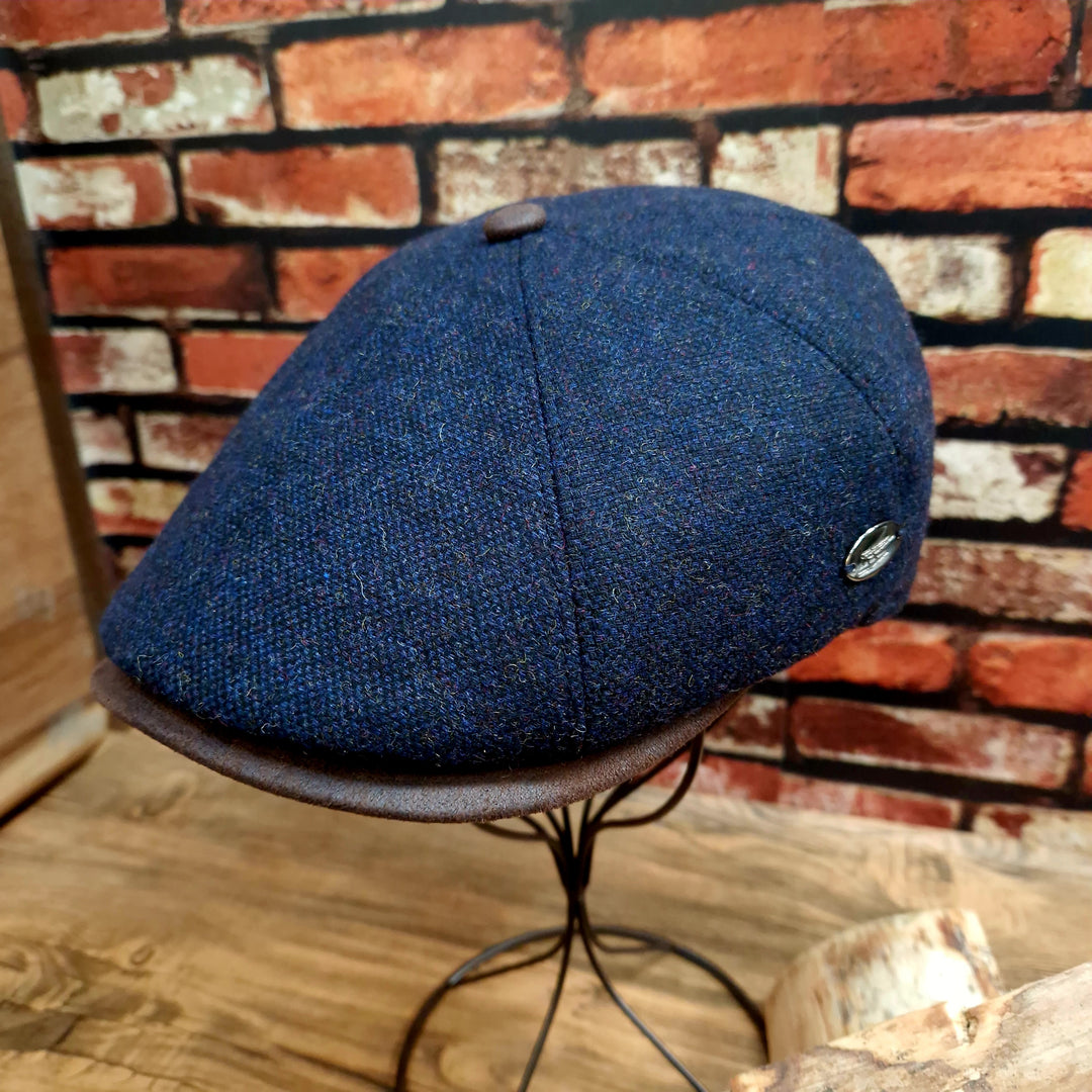 Whiteley Woven Wool Bakerboy Cap In Navy (M106)