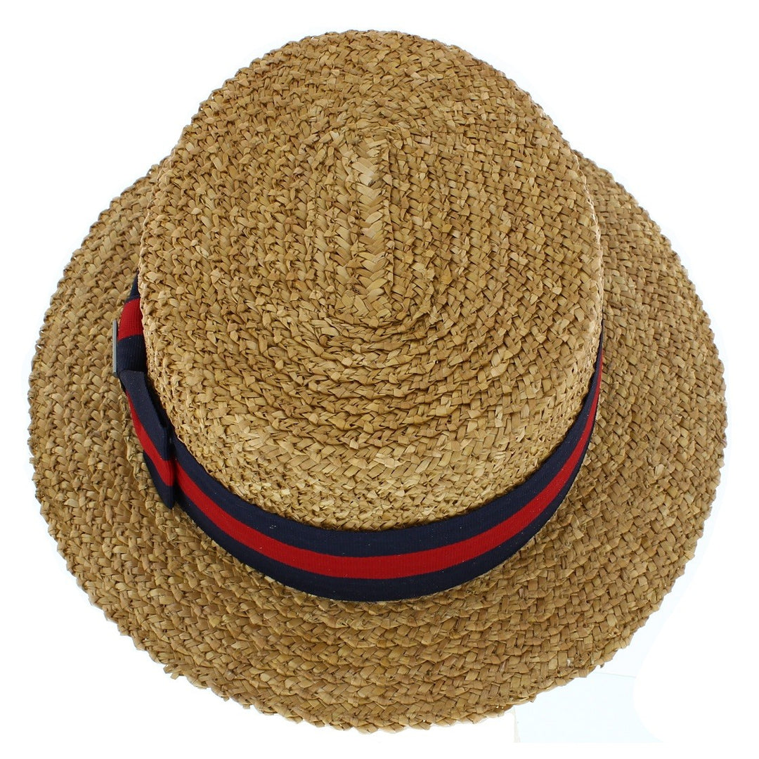 Stetson Classic Straw Boater & Striped Band