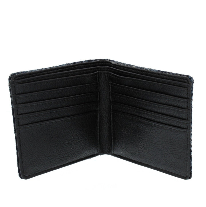Glen Appin Harris Tweed Bi-fold Wallet Black/Grey