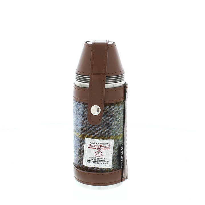 Glen Appin Harris Tweed Hunting Flask 15 Blue/Green Check