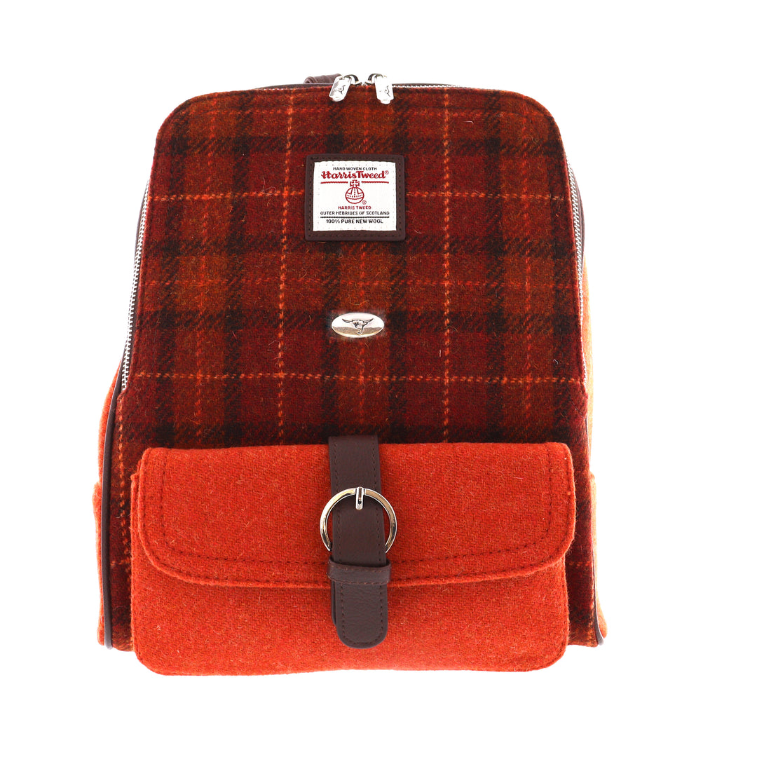 Glen Appin Harris Tweed Naver Backpack Orange