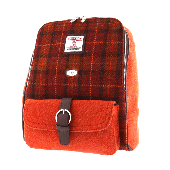 Glen Appin Harris Tweed Naver Backpack Orange