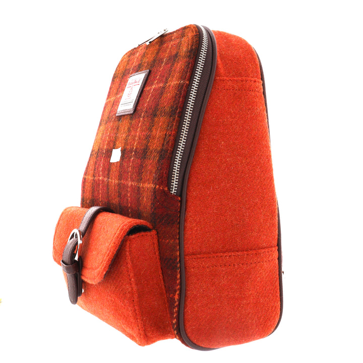 Glen Appin Harris Tweed Naver Backpack Orange