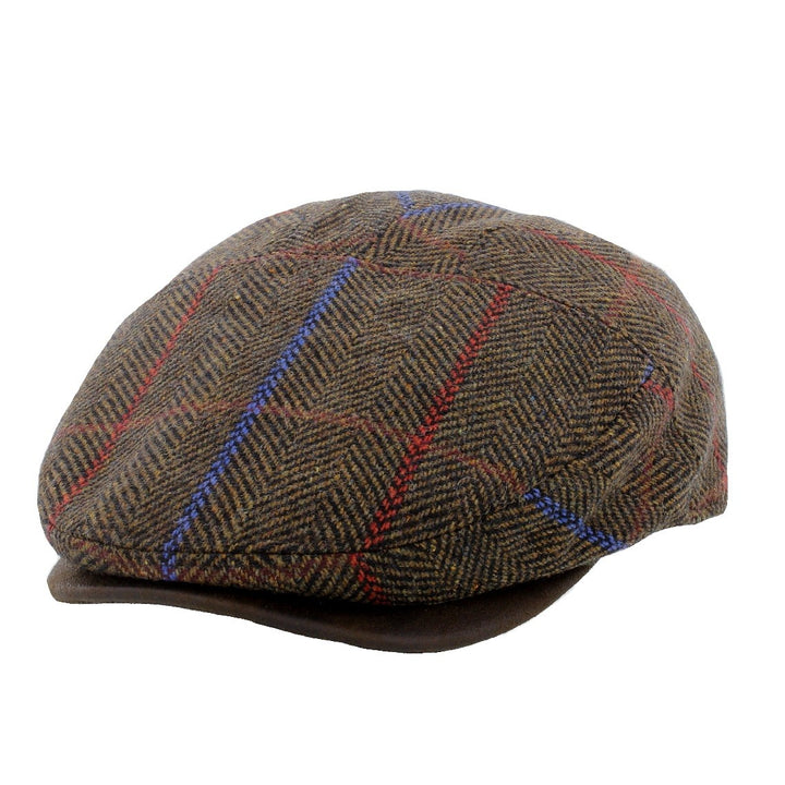 Whiteley Glen Check Flat Cap In Brown (M82)