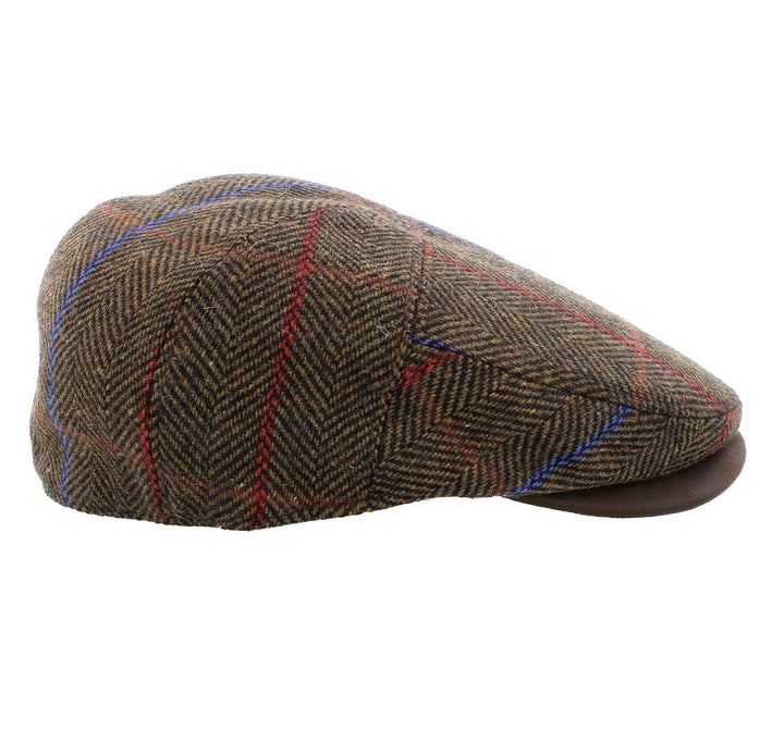 Whiteley Glen Check Flat Cap In Brown (M82)