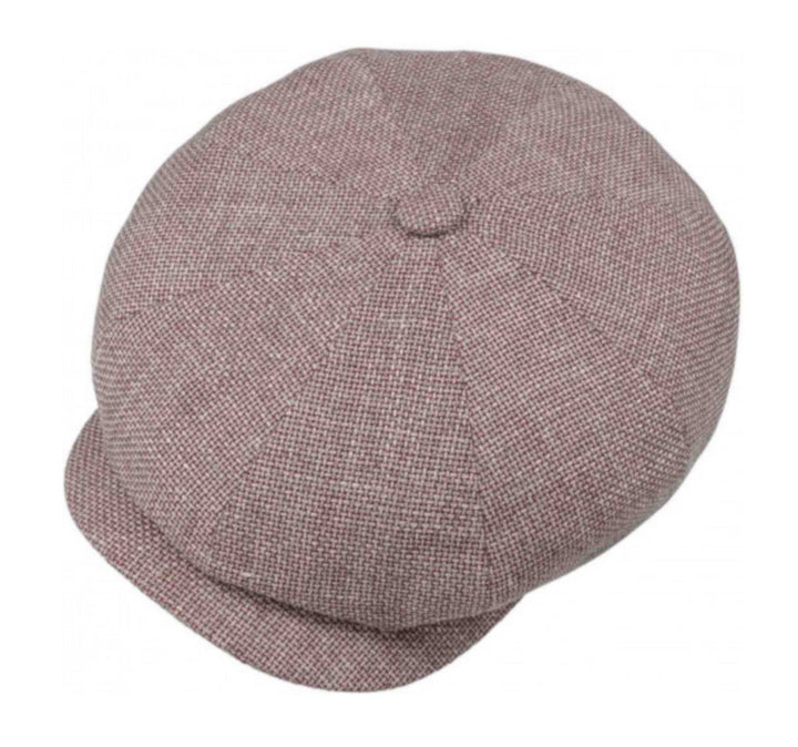 Stetson Virgin Wool & Linen Ellington Hatteras Bakerboy/Newsboy Cap Red