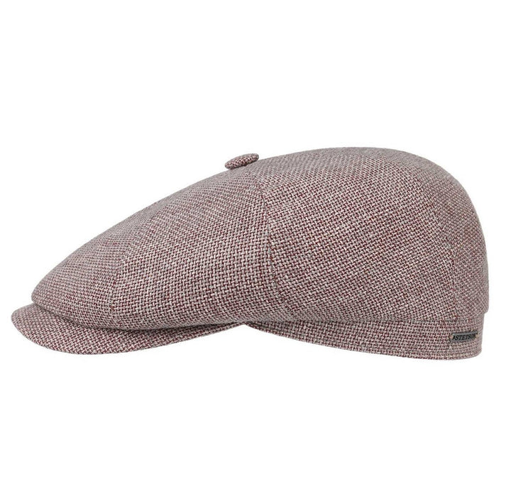 Stetson Virgin Wool & Linen Ellington Hatteras Bakerboy/Newsboy Cap Red