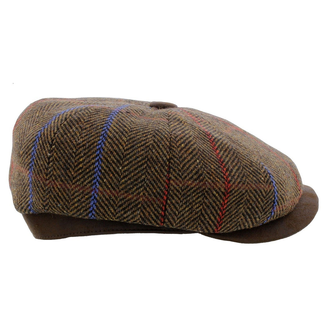 Whiteley Glen Check Bakerboy Cap In Brown (M81)