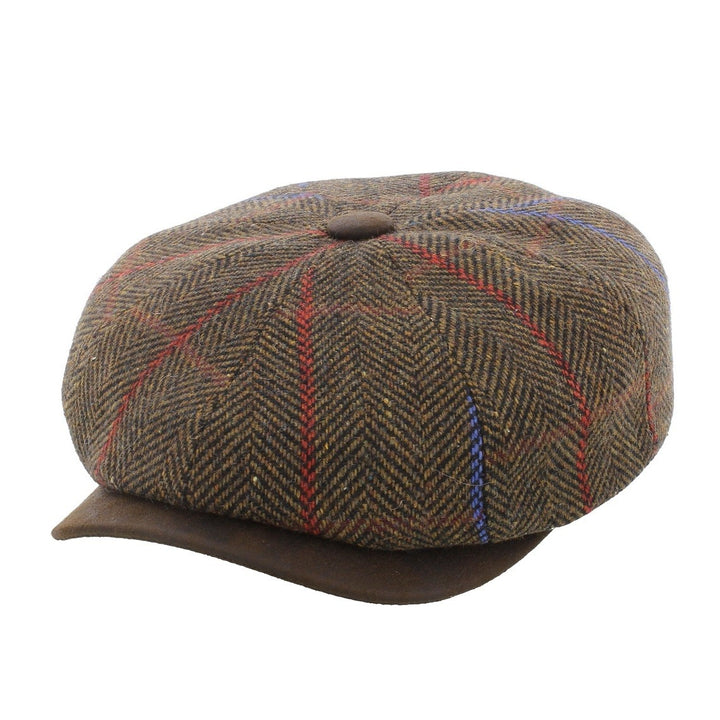 Whiteley Glen Check Bakerboy Cap In Brown (M81)