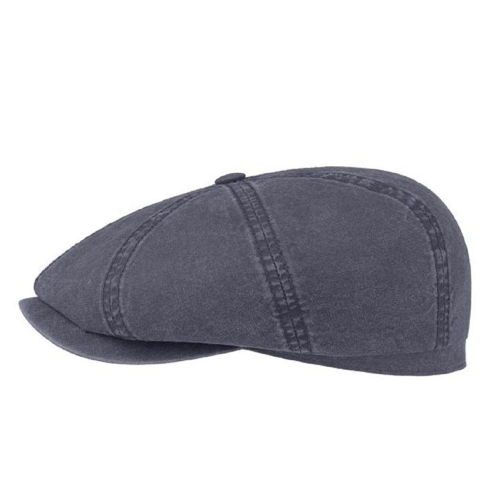 Stetson Organic Cotton Hatteras Bakerboy Cap In Navy