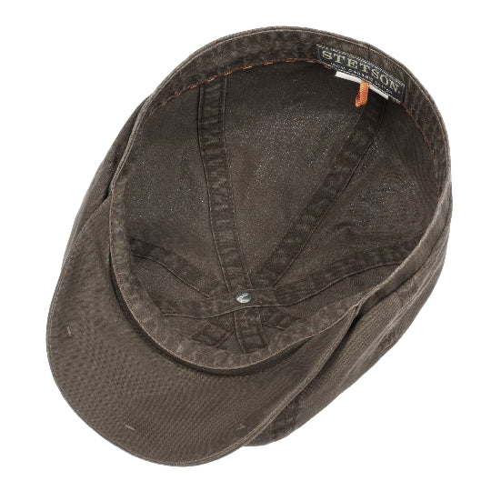 Stetson Organic Cotton Hatteras Bakerboy Cap In Brown