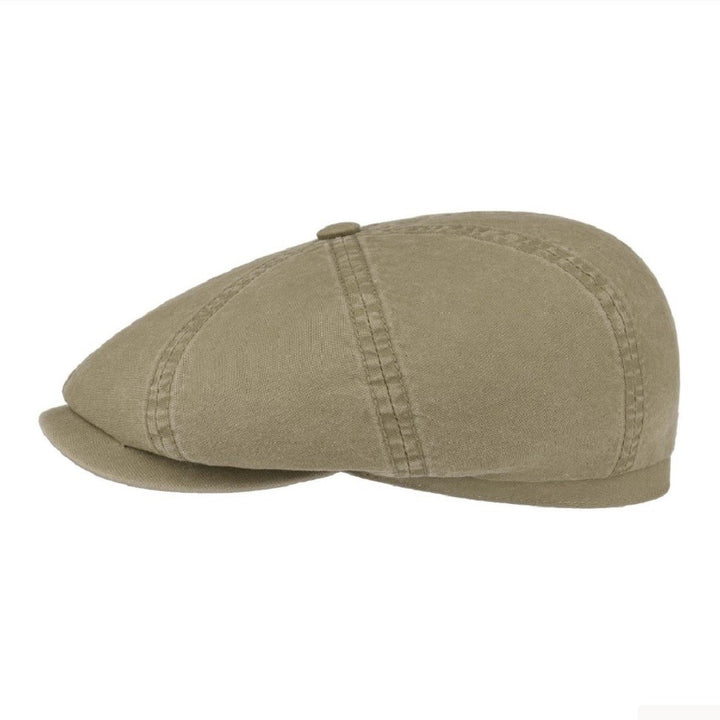 Stetson Organic Cotton Hatteras Bakerboy Cap In Olive