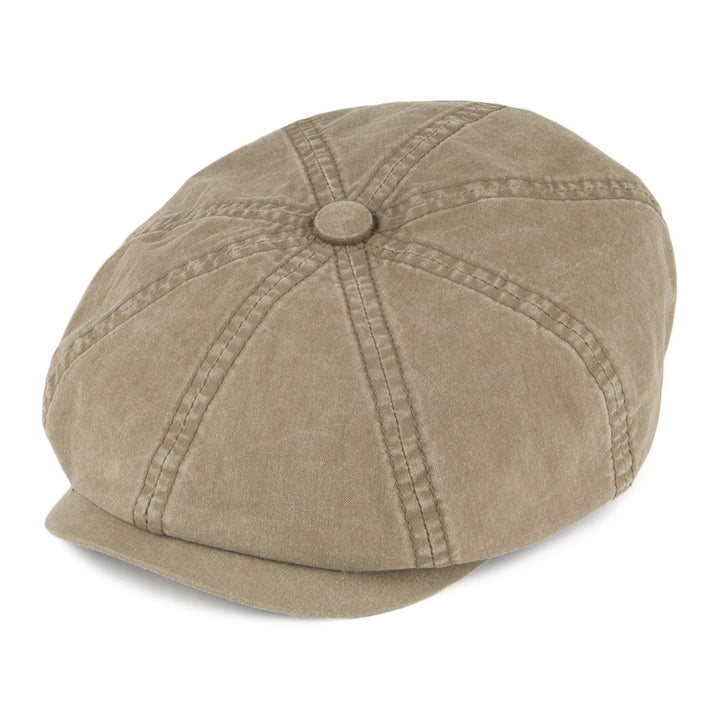 Stetson Organic Cotton Hatteras Bakerboy Cap In Olive