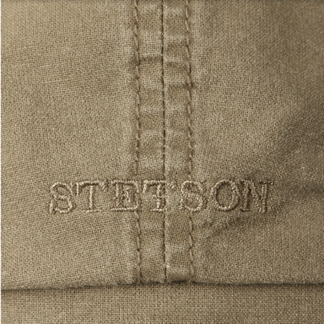 Stetson Organic Cotton Hatteras Bakerboy Cap In Olive