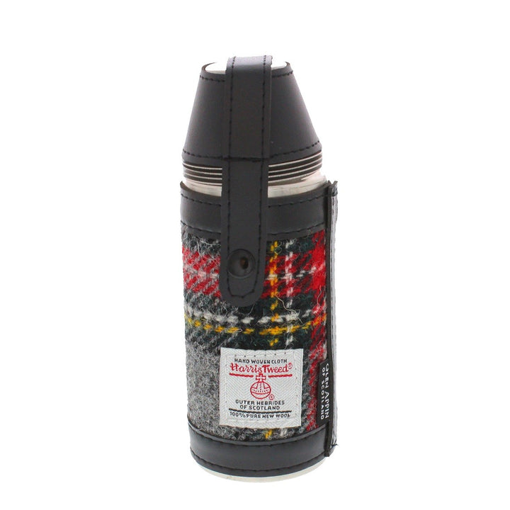 Glen Appin Harris Tweed Hunting Flask Grey/Red
