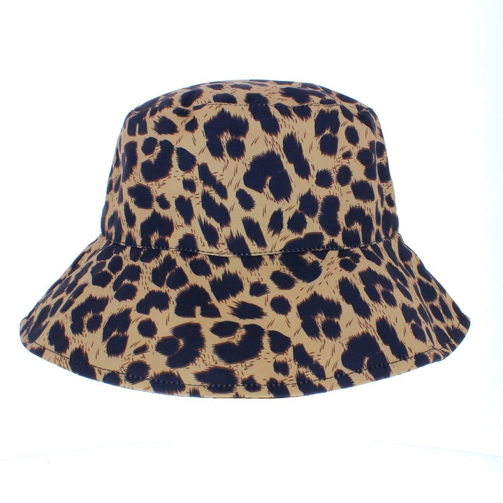 Ladies Wide Brim Reversible Leopard Print Bucket Hat (A1585)