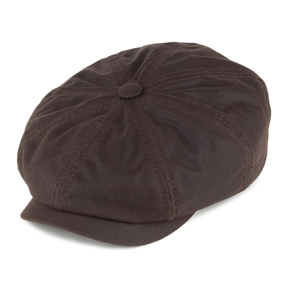 Stetson Waxed Cotton Hatteras Bakerboy Brown