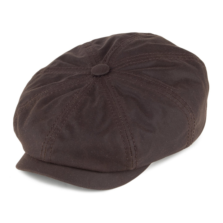 Stetson Waxed Cotton Hatteras Bakerboy Brown