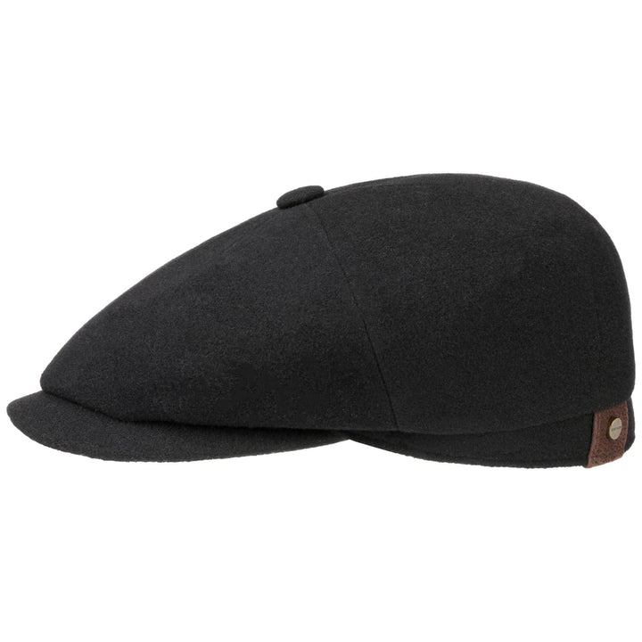 Stetson Wool Hatteras Bakerboy Cap in Black Noir