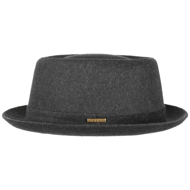Stetson Wool Pork Pie Hat In Anthracite Grey