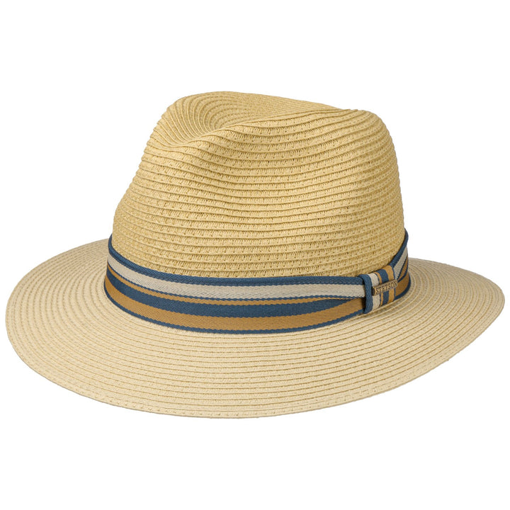 Stetson Romaro Toyo Straw Traveller Summer Fedora Hat Light Beige