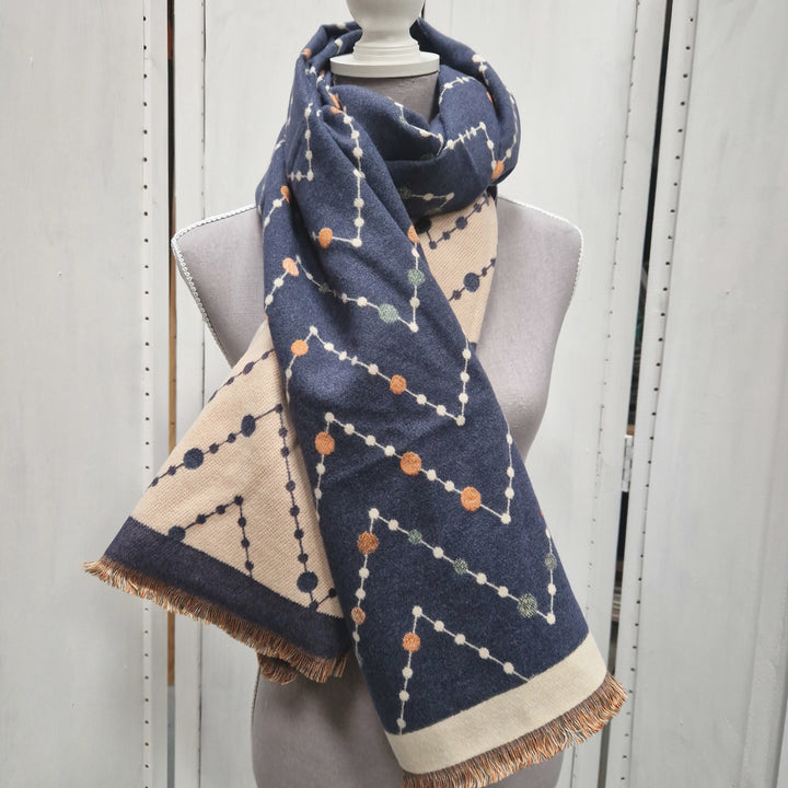 Reversible Wrap Scarf (Blue)