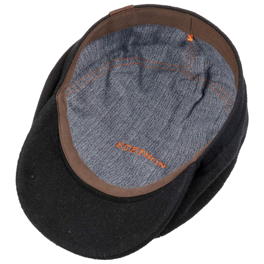 Stetson Wool Hatteras Bakerboy Cap in Black Noir