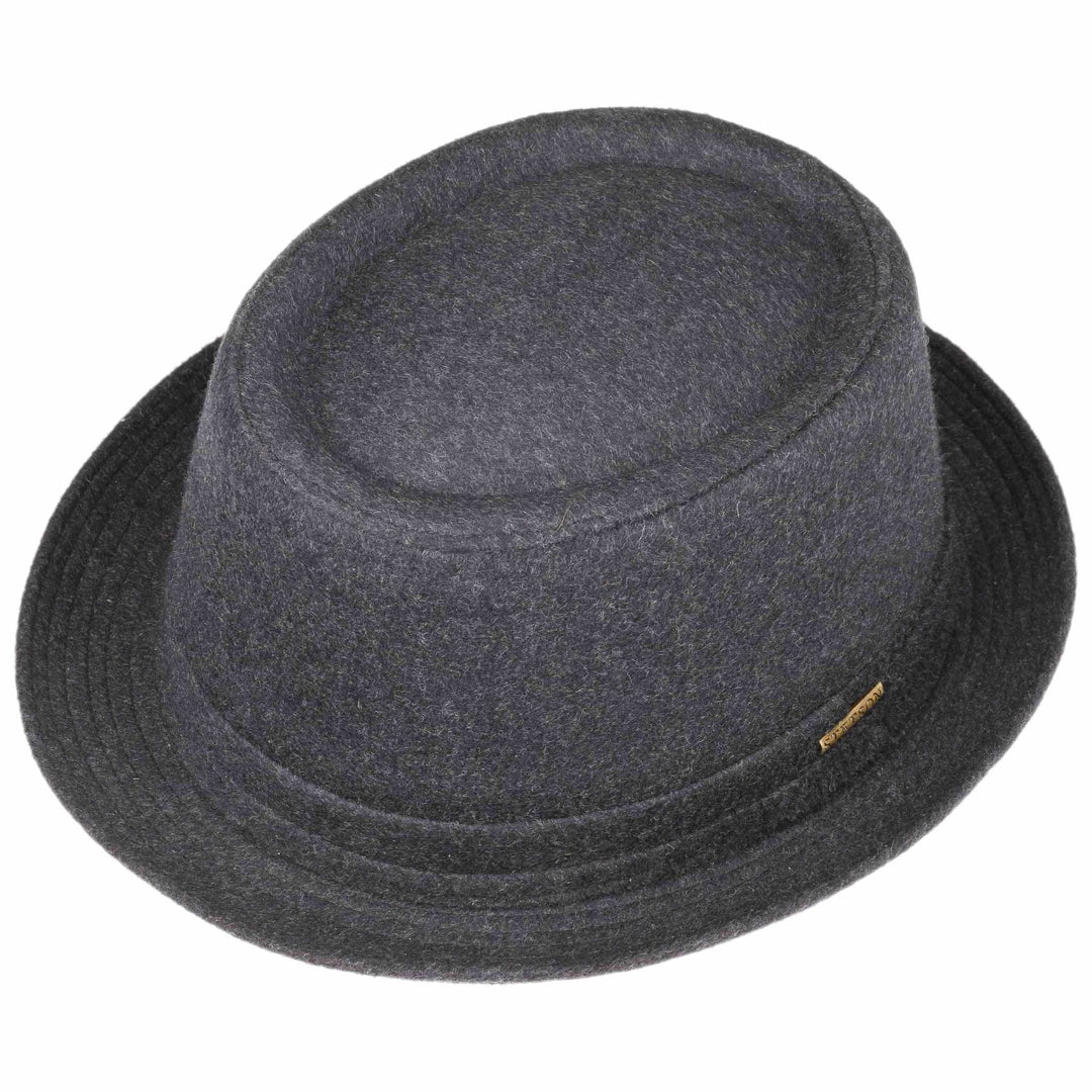 Stetson Wool Pork Pie Hat In Anthracite Grey