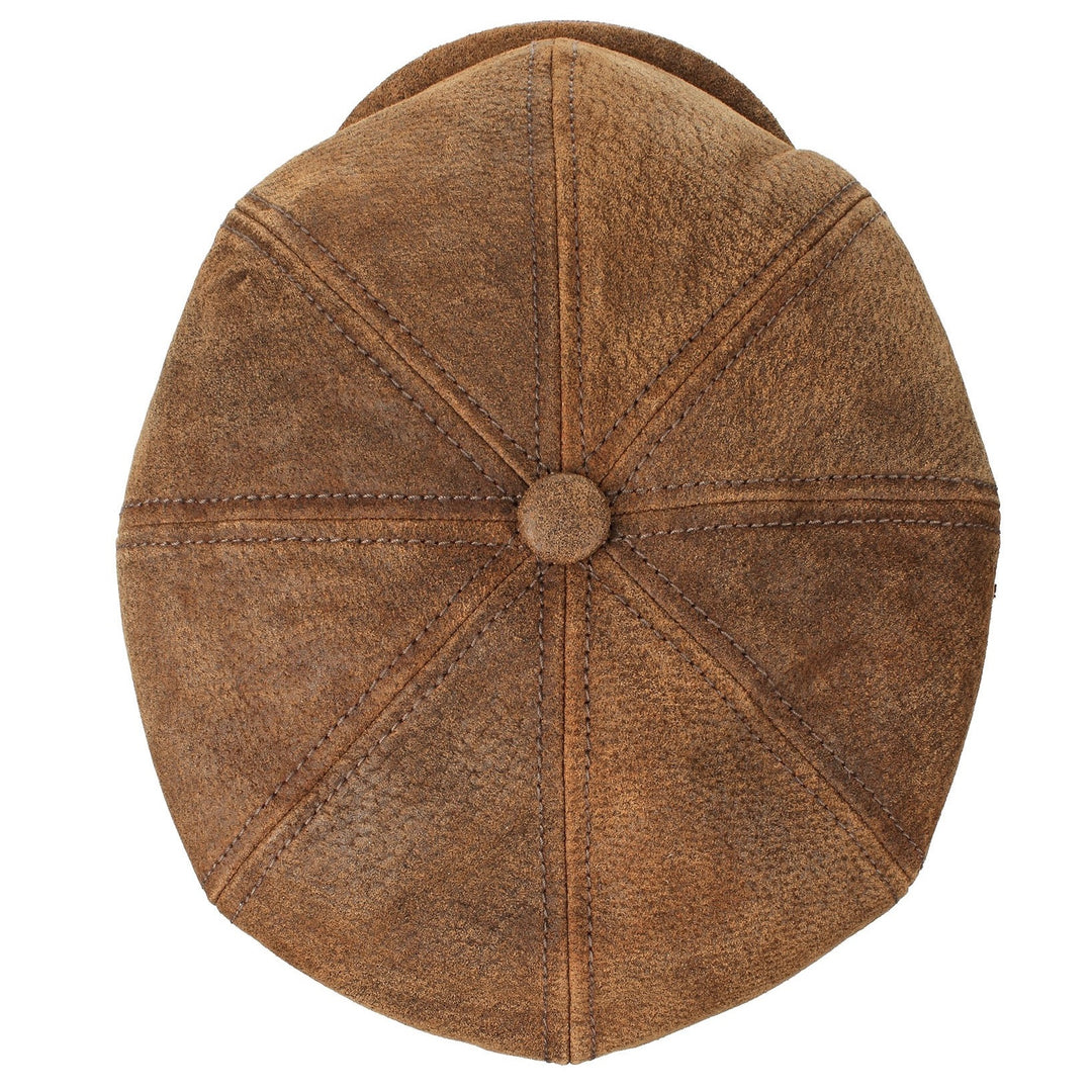 Stetson Leather Bakerboy Cap