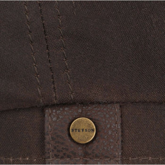 Stetson Waxed Cotton Hatteras Bakerboy Brown