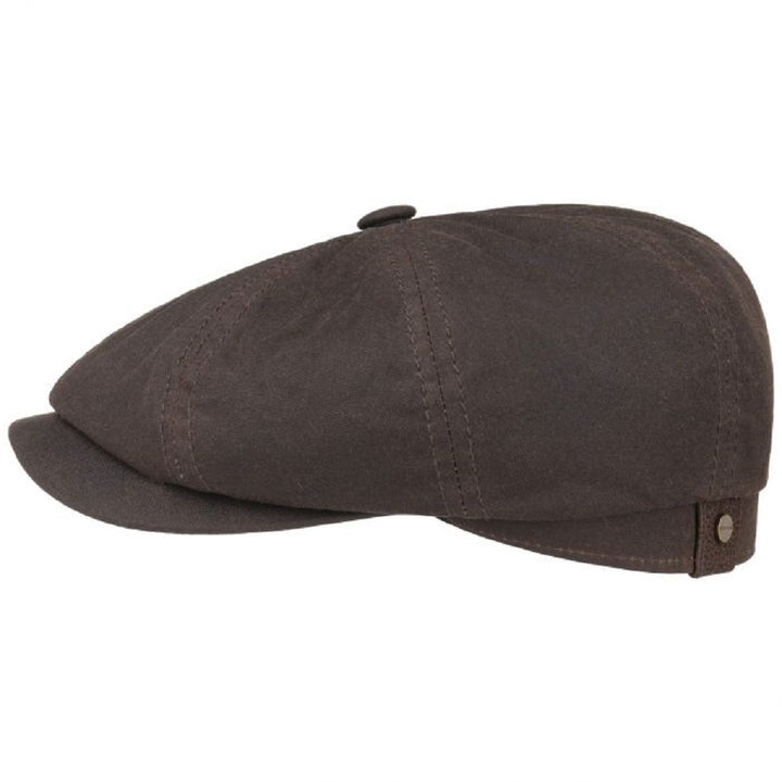Stetson Waxed Cotton Hatteras Bakerboy Brown