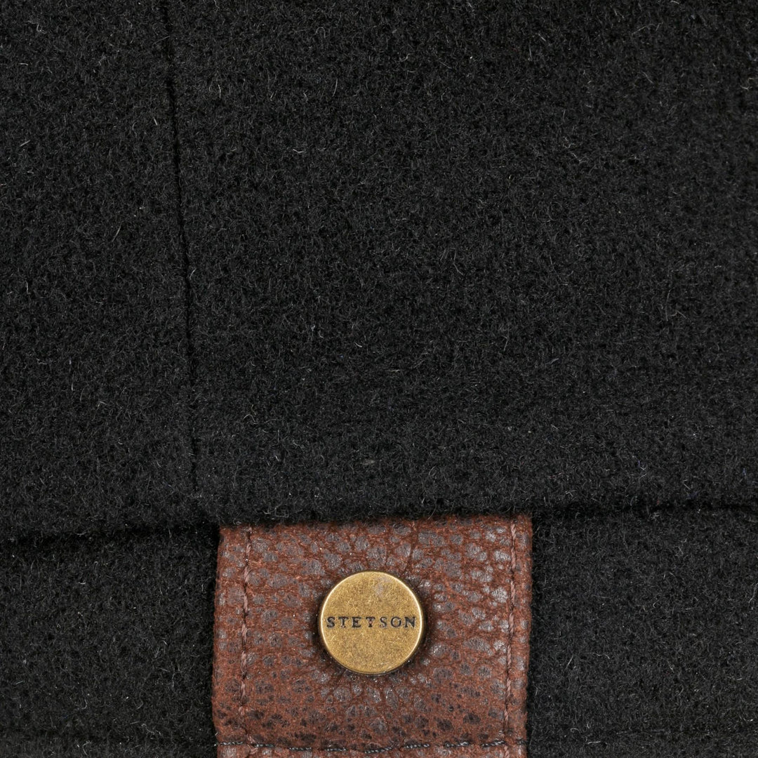 Stetson Wool Hatteras Bakerboy Cap in Black Noir