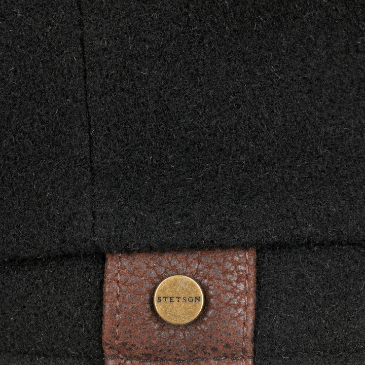 Stetson Wool Hatteras Bakerboy Cap in Black Noir