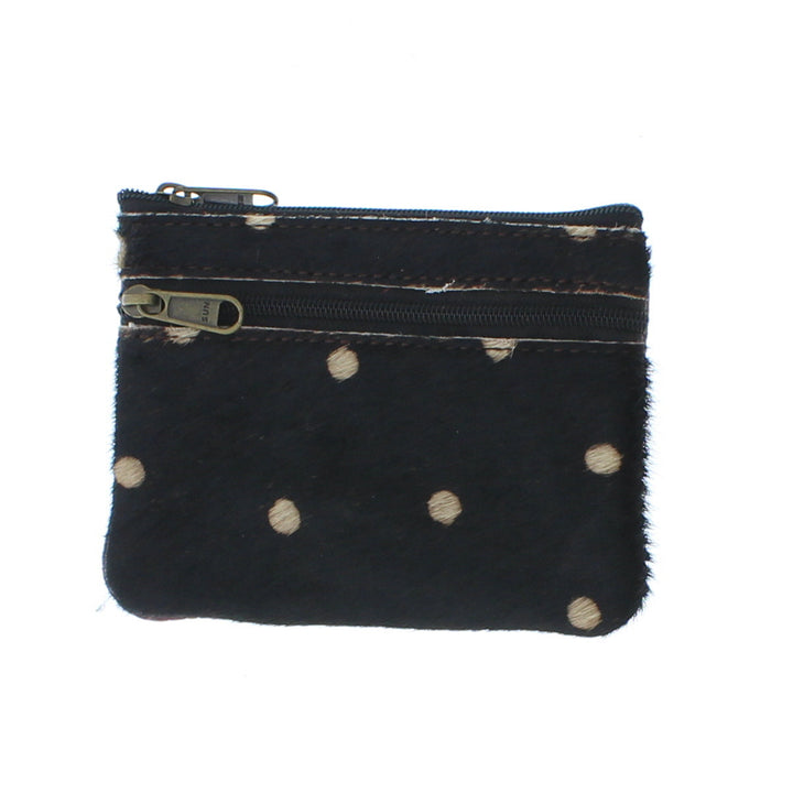 Recycled Leather Small Coin Purse Animal Print