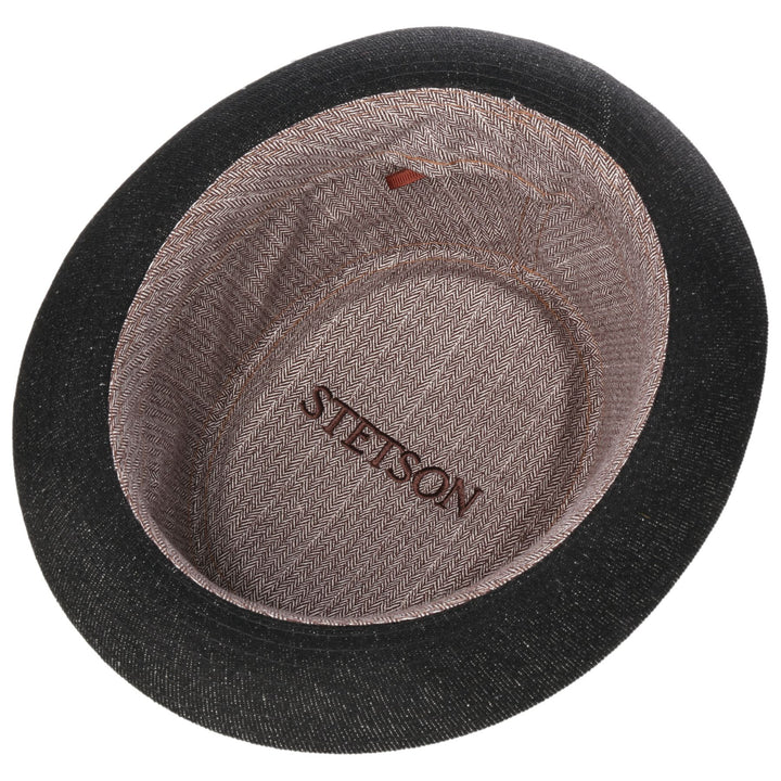 Stetson Denim Pork Pie Hat In Black
