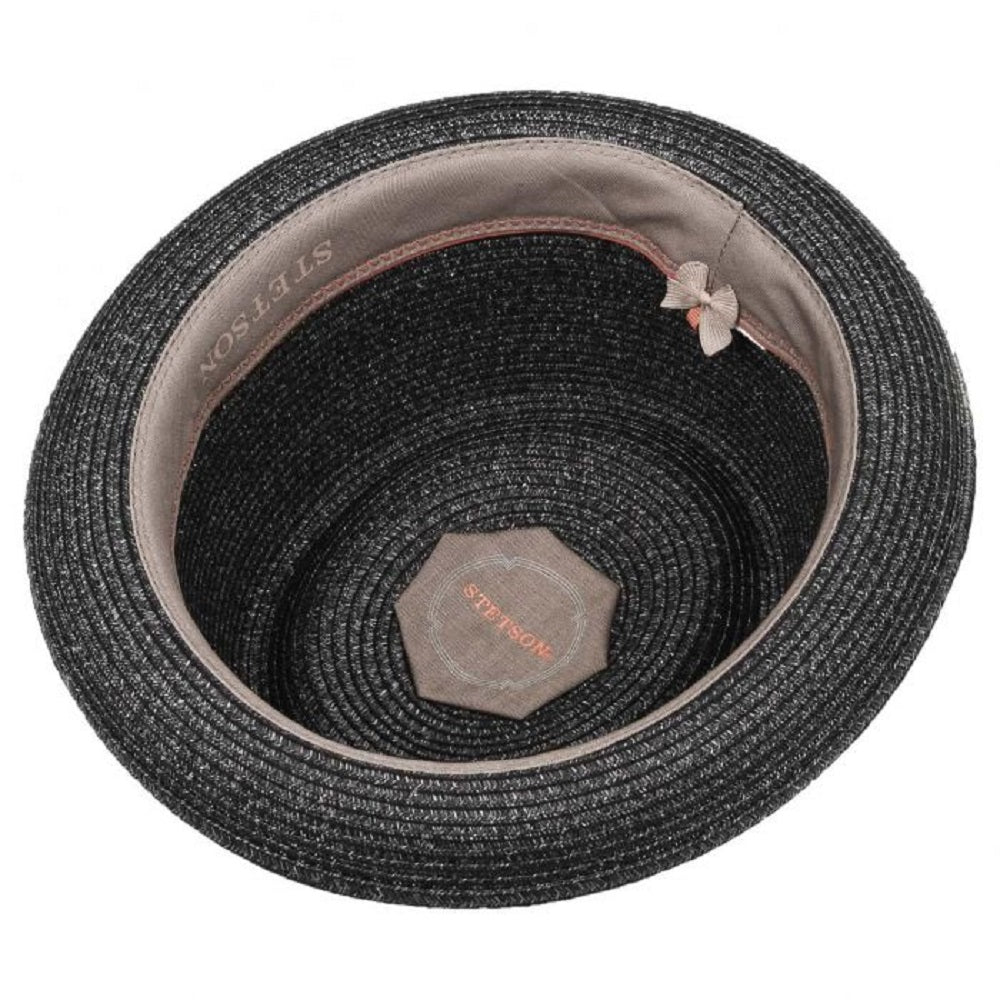 Stetson Robstown Straw Toyo Pork Pie Hat Grey