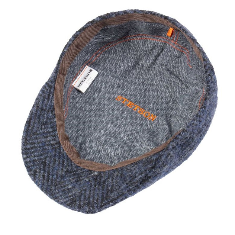 Stetson Herringbone Ivy Flat Cap Blue/Black