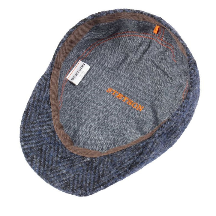 Stetson Herringbone Ivy Flat Cap Blue/Black