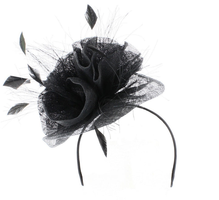 Black Pheobe Sinamay Headband Fascinator