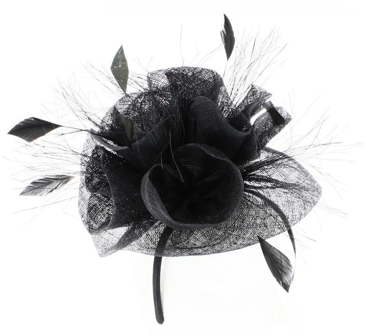 Black Pheobe Sinamay Headband Fascinator