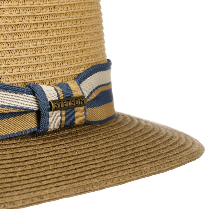 Stetson Romaro Toyo Straw Traveller Summer Fedora Hat Brown