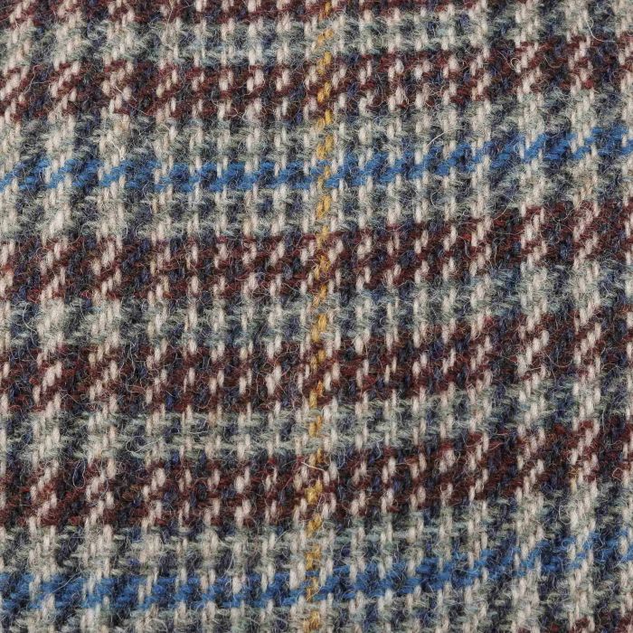 Stetson 100% Wool Check Flat Cap Blue-Bordeaux