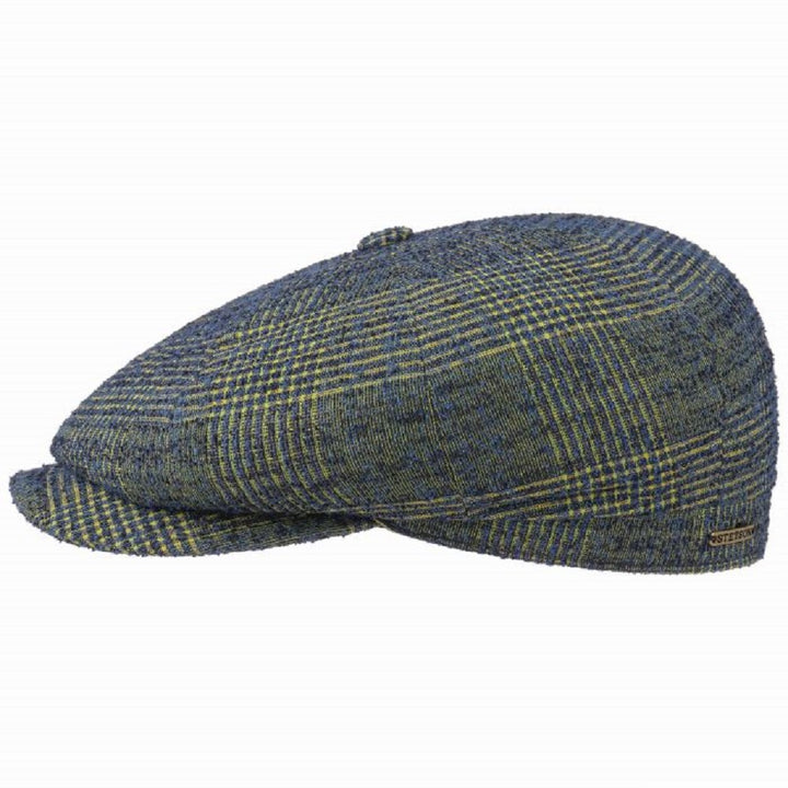 Stetson Carlson Hatteras Bakerboy Cap in Blue/Yellow