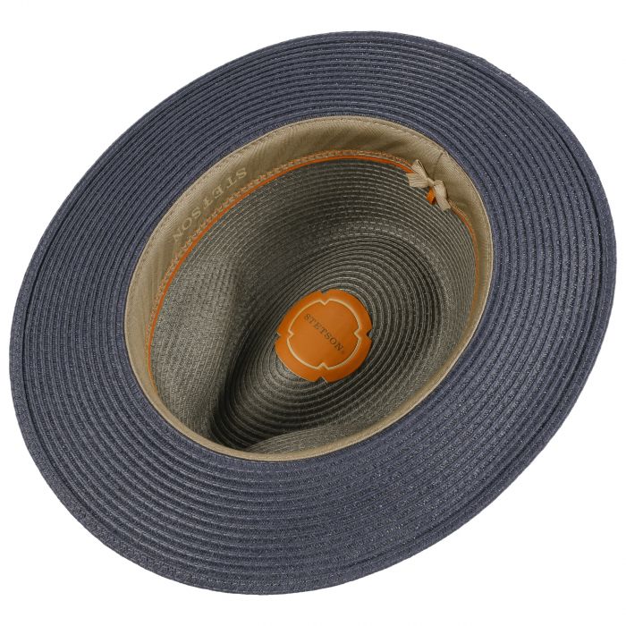 Stetson Romaro Toyo Straw Traveller Summer Fedora Hat Grey/Blue