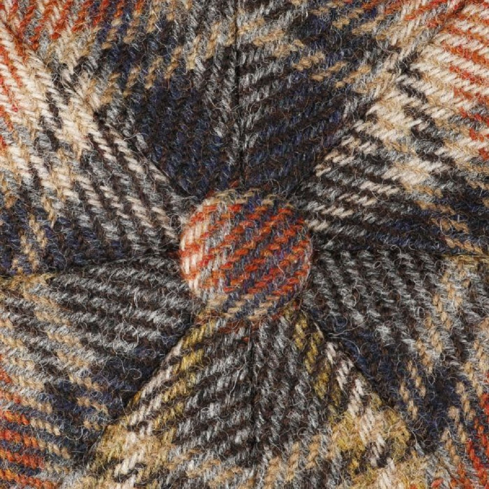 Stetson Hatteras Classic Wool Check Bakerboy Cap In Beige