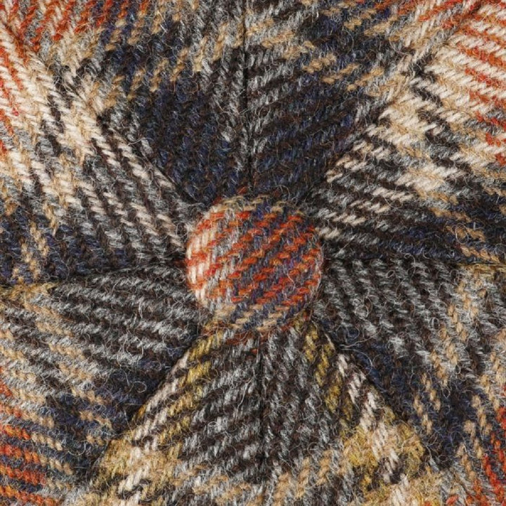 Stetson Hatteras Classic Wool Check Bakerboy Cap In Beige