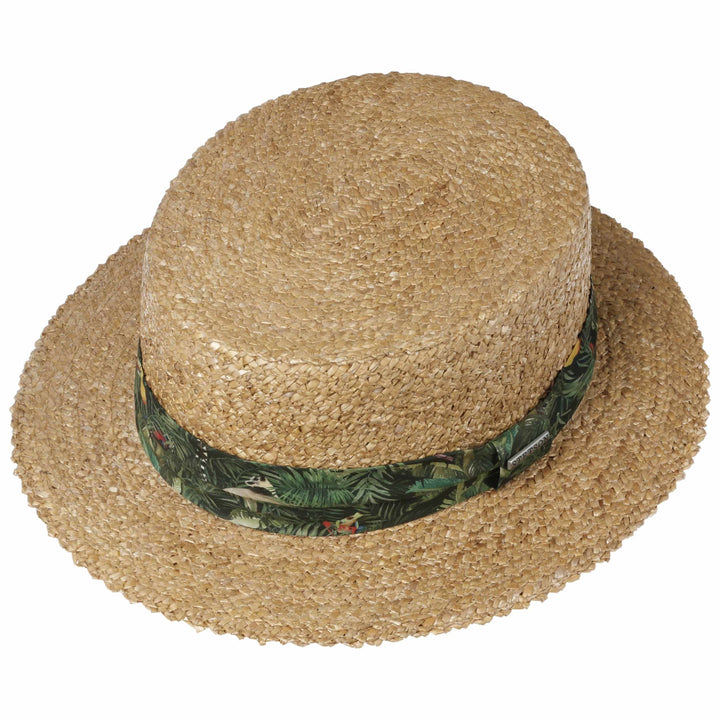Stetson Straw Boater With Jungle Print Band