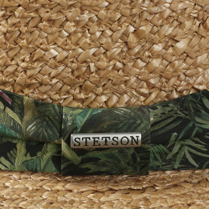 Stetson Straw Boater With Jungle Print Band