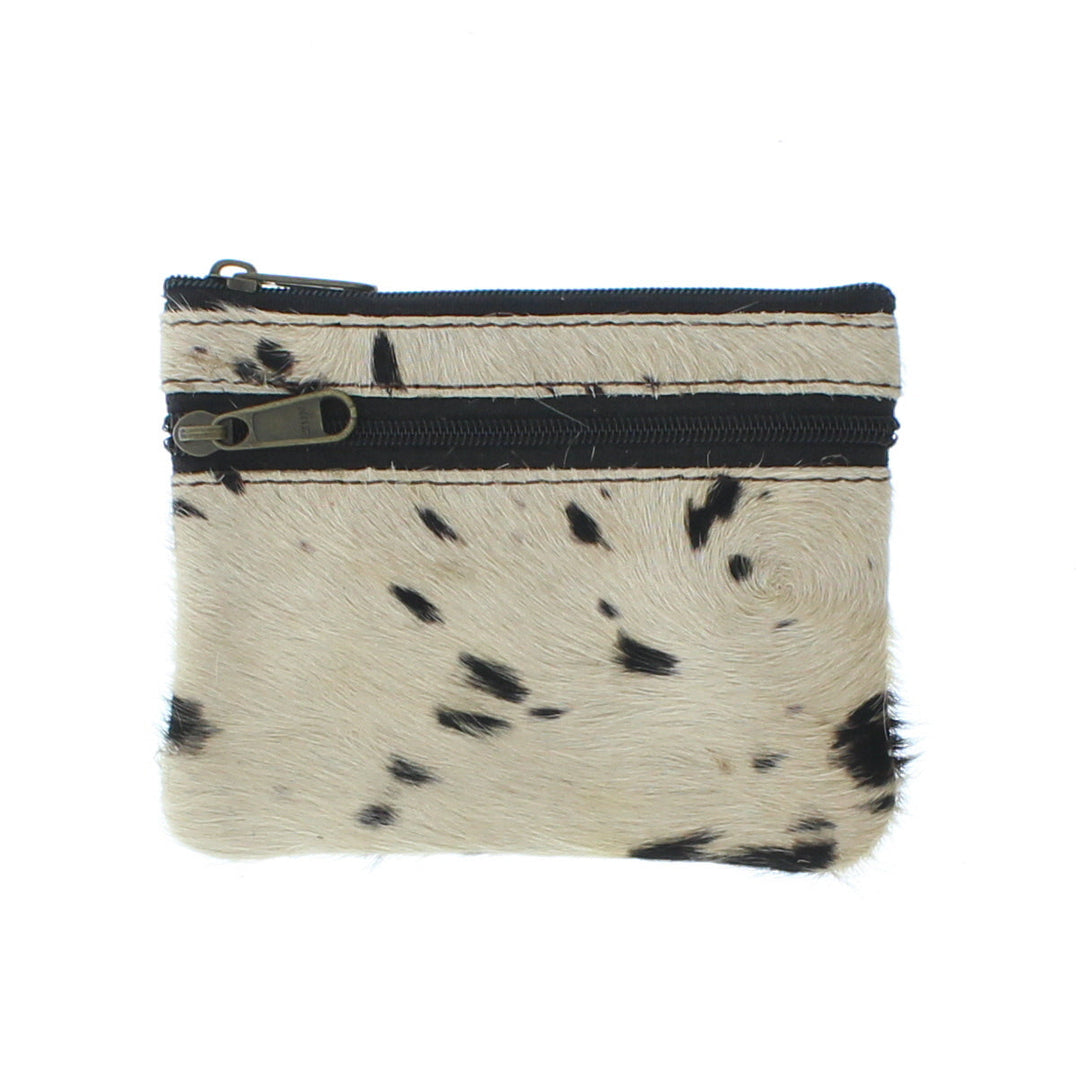 Recycled Leather Small Coin Purse Animal Print