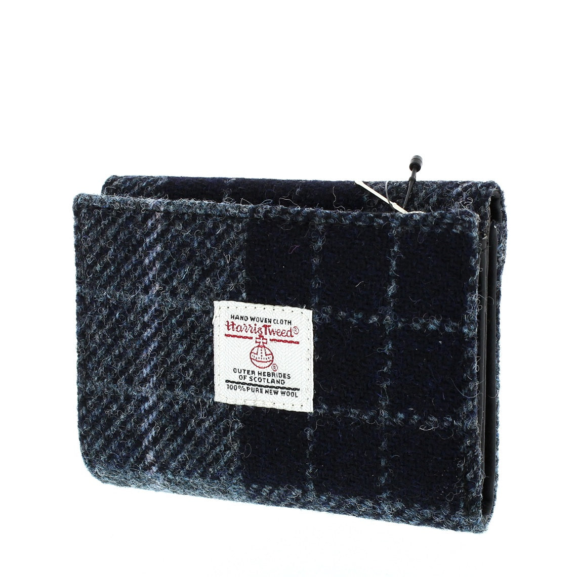 Glen Appin Harris Tweed Portemonnee Jura Blauw met Turquoise ruit - Made in Scotland Glen Appin Harris Tweed Portemonnee Jura Blauw met Turquoise ruit - Made in Scotland